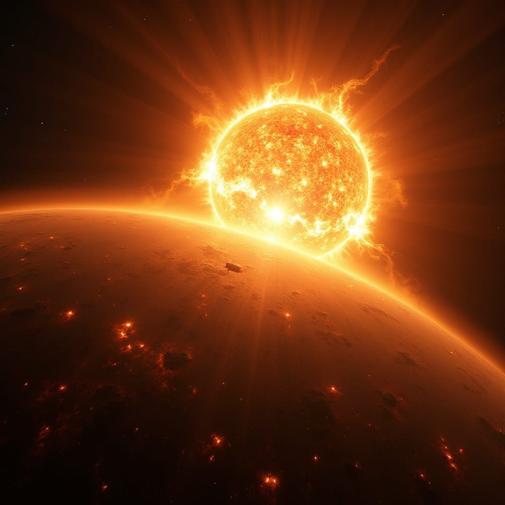 Spectacular Solar Flare Eruption in Astrophotography Style