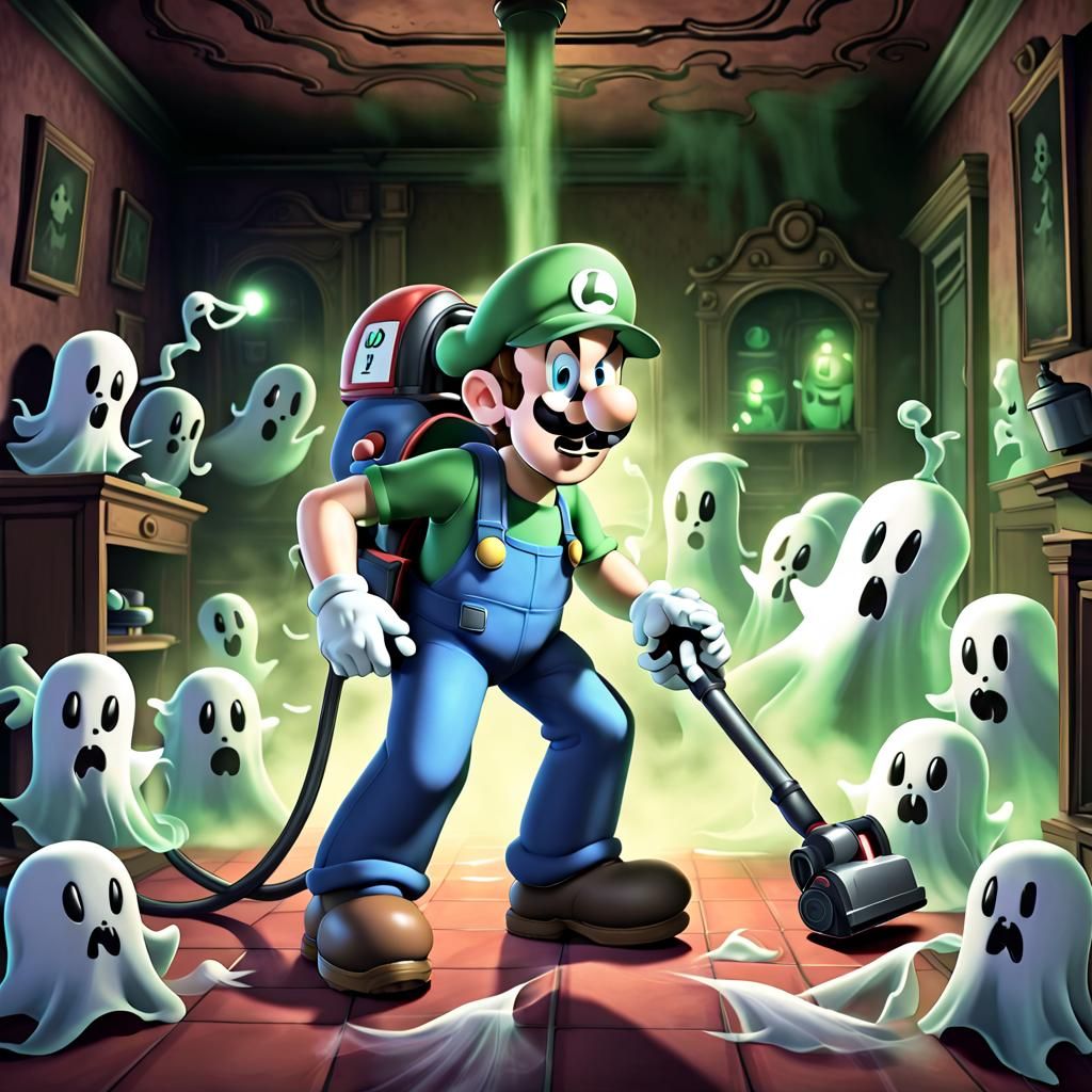 Luigi's Ghostly Adventure in Haunted Mansion