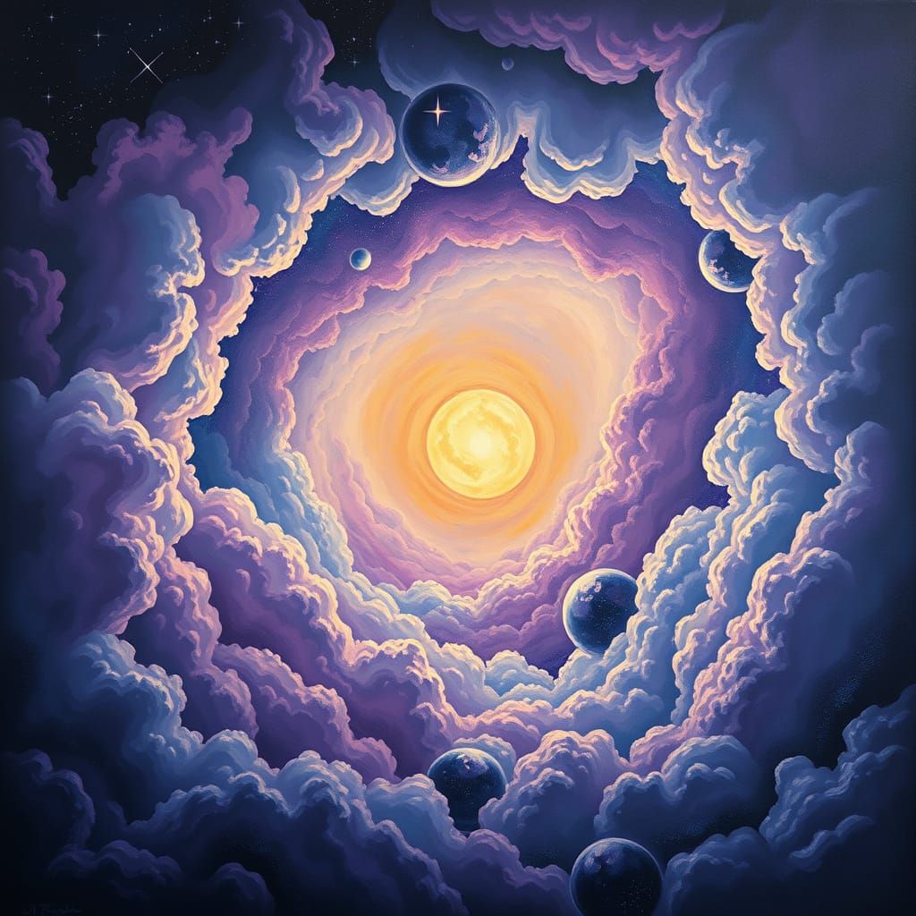 Celestial Vortex in Cosmic Hues