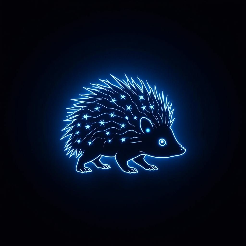 Hedgehog Star Constellation in Ethereal Style