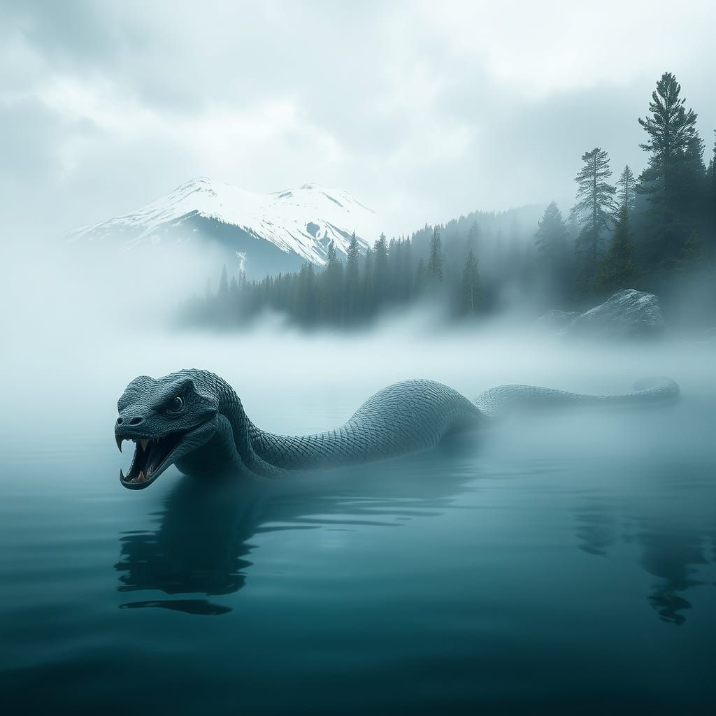 Mystical Serpent Emerges from Lake Tahoe's Misty Depths