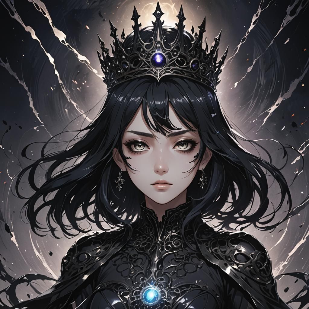Void Empress: Anime Villainess in Dark Fantasy Style