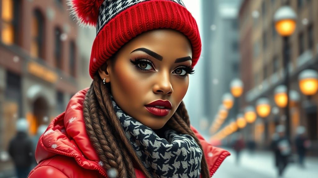 Sassy Latina Goddess in Winter Wonderland