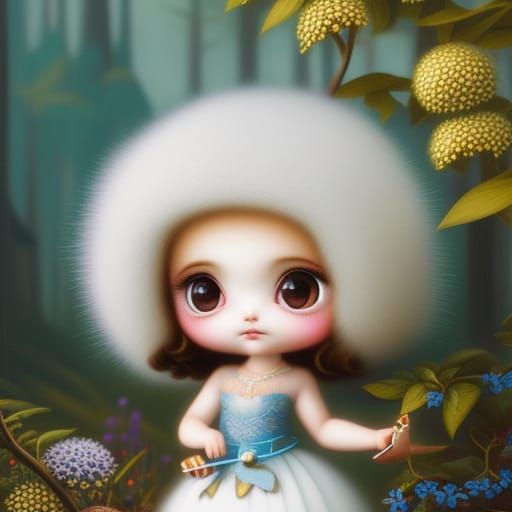 Cute Fluffy Animal: Kawaii Digital Illustration