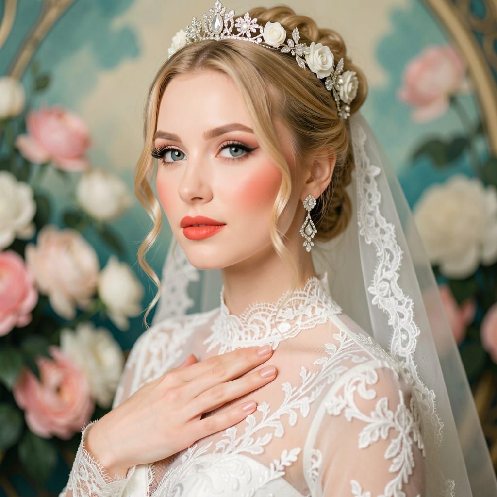 Beautiful Bride in Romantic Lighting