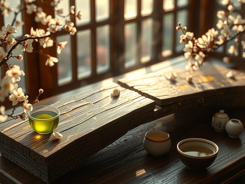 Whimsical Japanese Serenity Scene in Hyper-Realistic Style