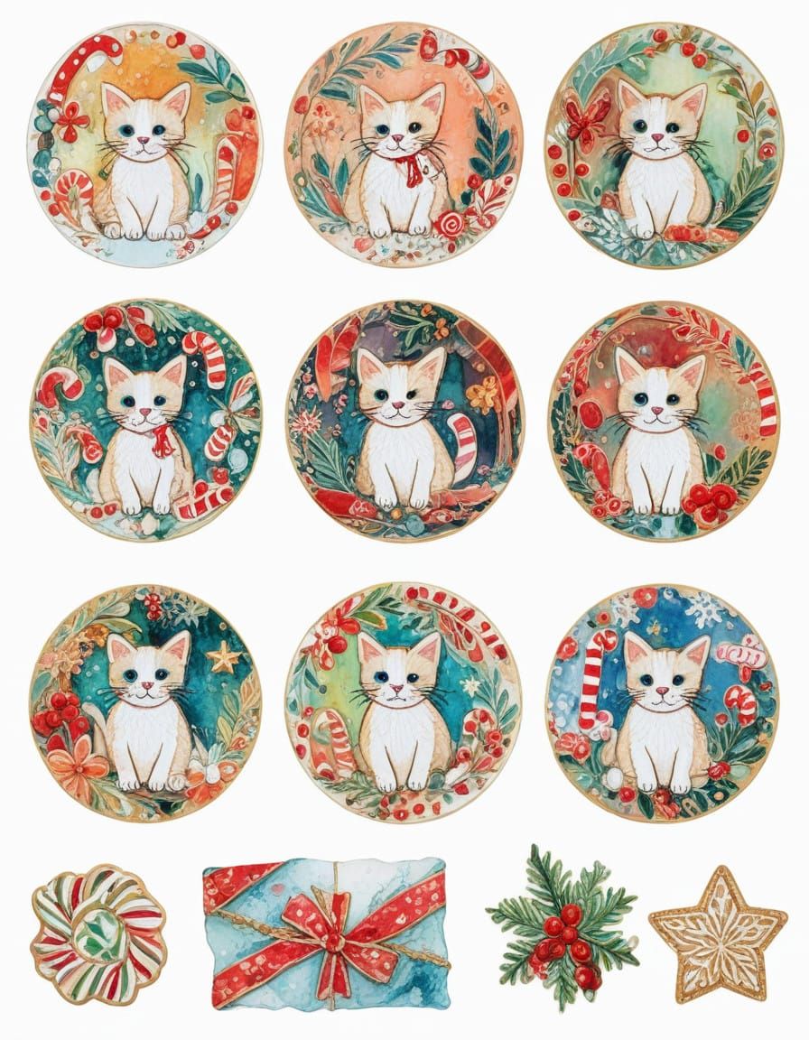 Whimsical Winter Wonderland with Furry Friends and Holiday C...