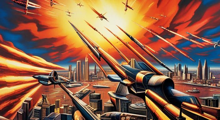 Epic Air Defense Comic Book Illustration
