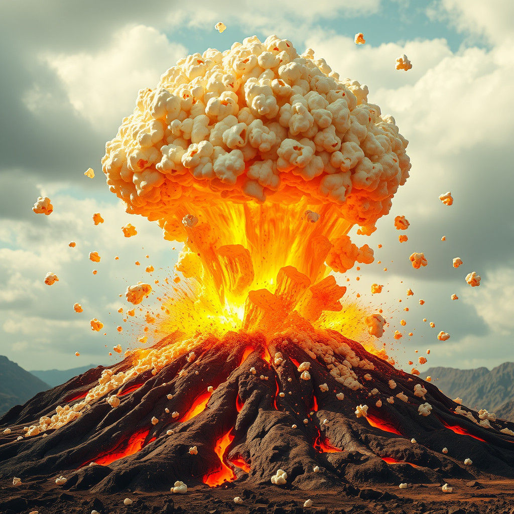 Pop corn volcano!