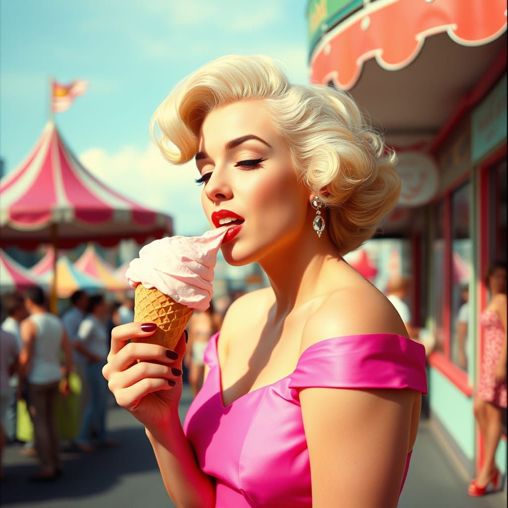 Marilyn Monroe at the Carnival: An AI Beauty