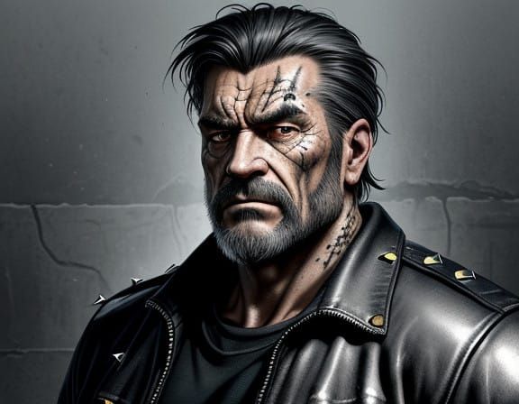 Battle-Hardened Warrior in Harsh Confined Landscape