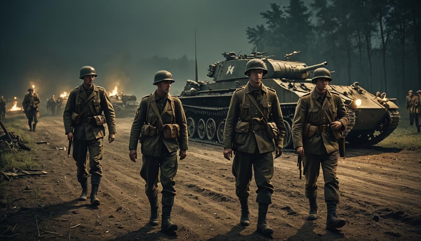 Confused German Soldiers in WWII at Night