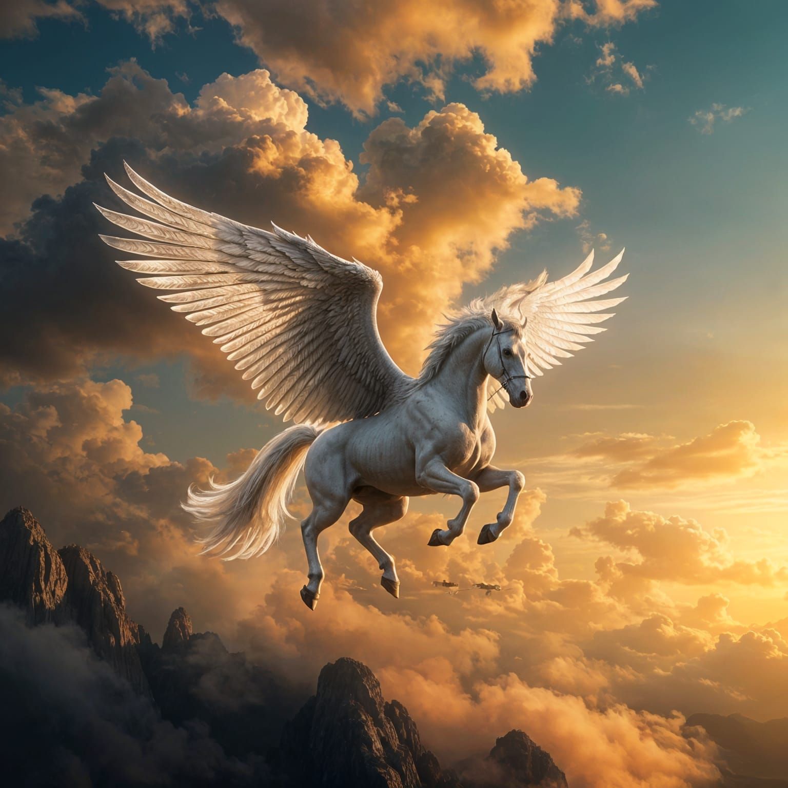 Epic Cinematic Pegasus Soars Through the Skies in Stunning D...