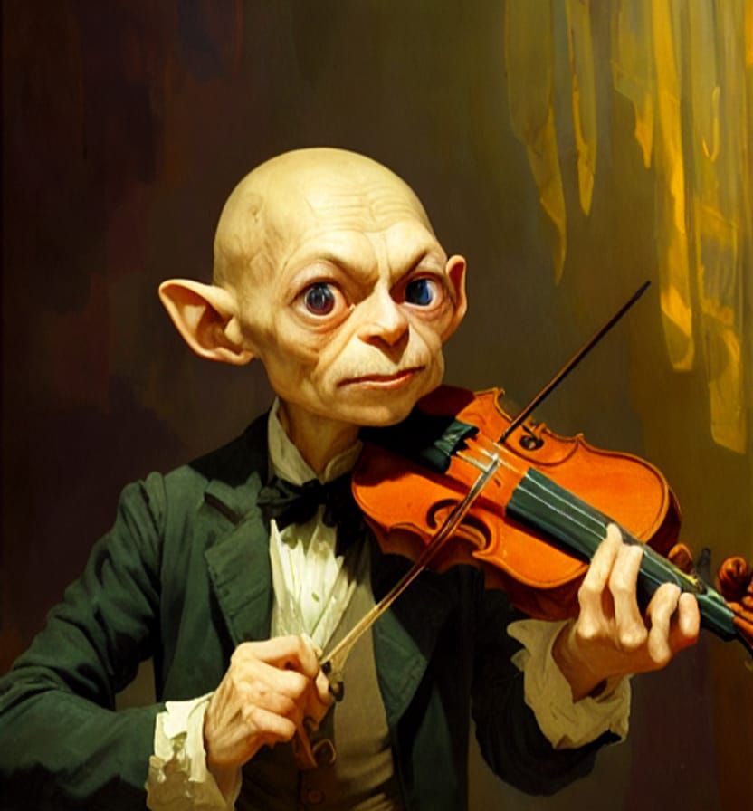 Maestro Smeagol at the premiere of his symphony for viola and orchestra, "Symphony of Ashes and Flames: To the Edge of t...