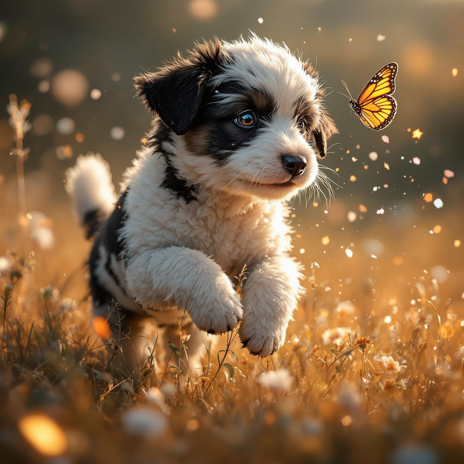 The puppy and the butterfly