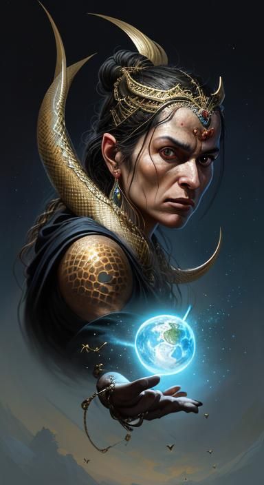 the 15th day of the moon, the symbol: snake, jackal, a person fighting evil spirits.