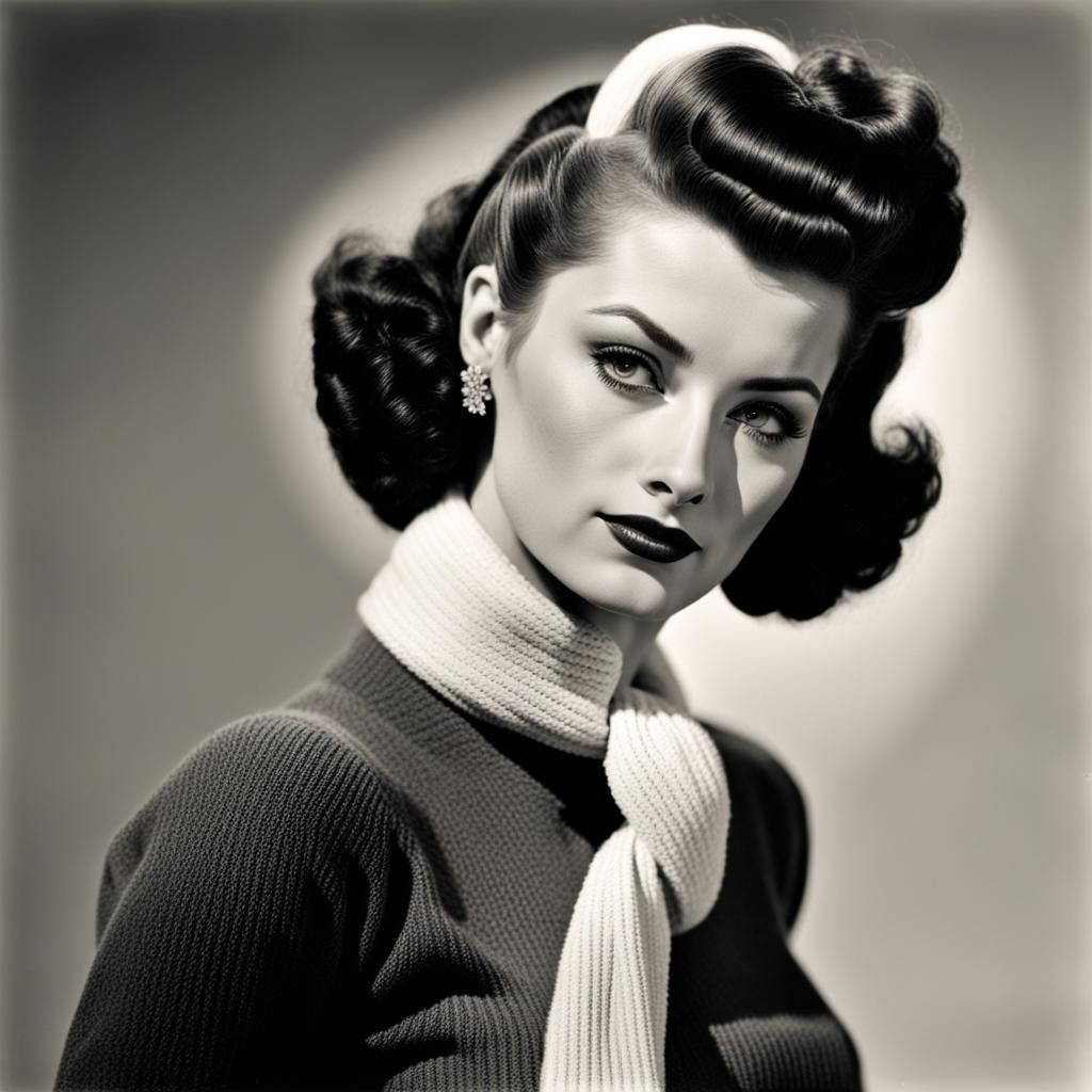 Elegant Woman in 1950s Fashion
