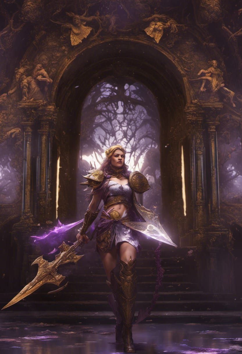 Warrior Girl in Dark Fantasy Concept Art
