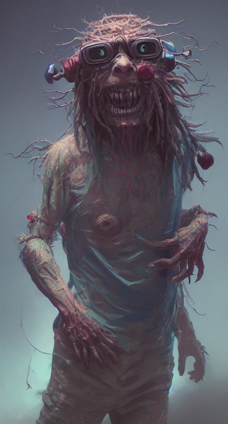 Creepy Stoner Nightbreed Portrait in Digital Art Style