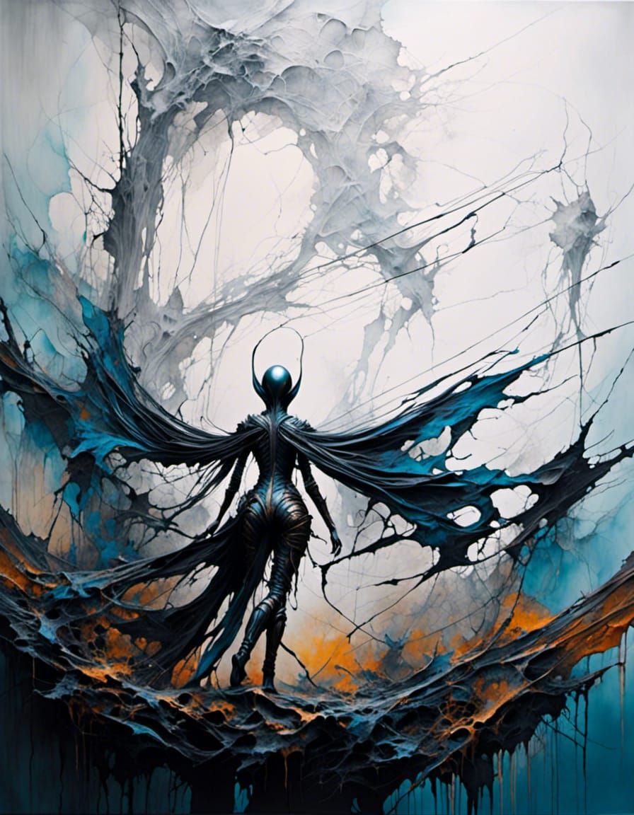 Female Alien in Tactical Stockings: Abstract Art