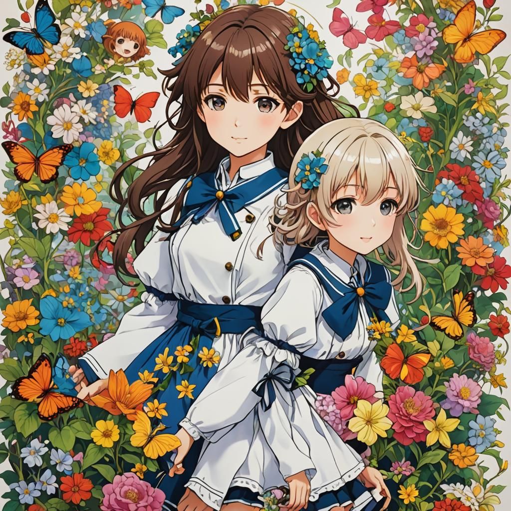 Anime Style Children's Coloring Book Cover