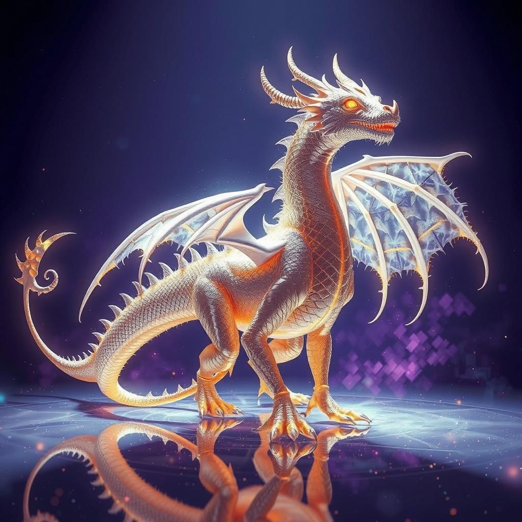 Majestic Dragon in Futuristic Biomechanical Style