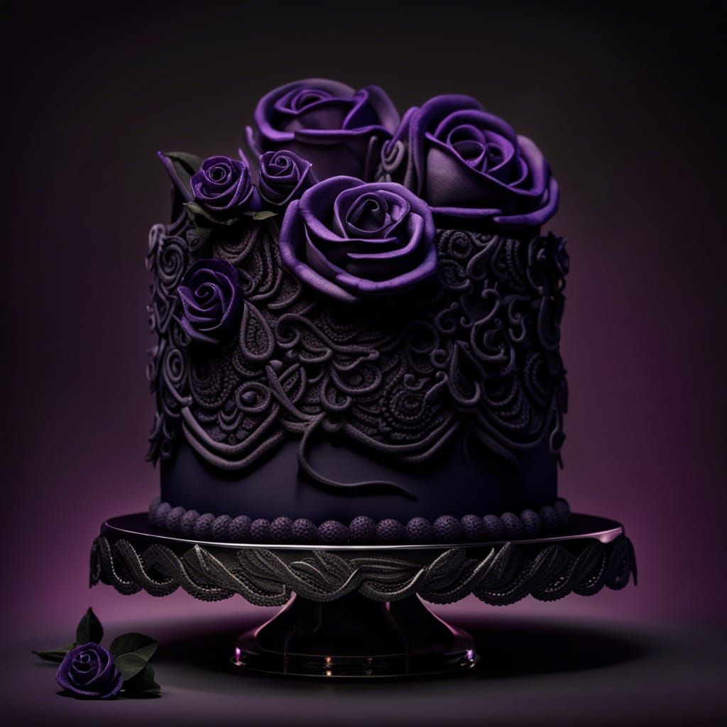 Breathtaking Gothic Wedding Cake with Dark Roses