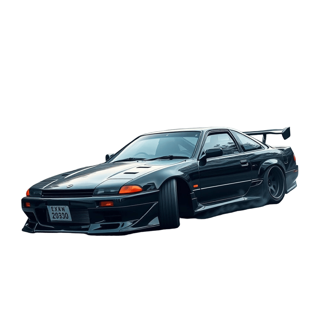 Black 180SX Drifting in Tokyo Mountains