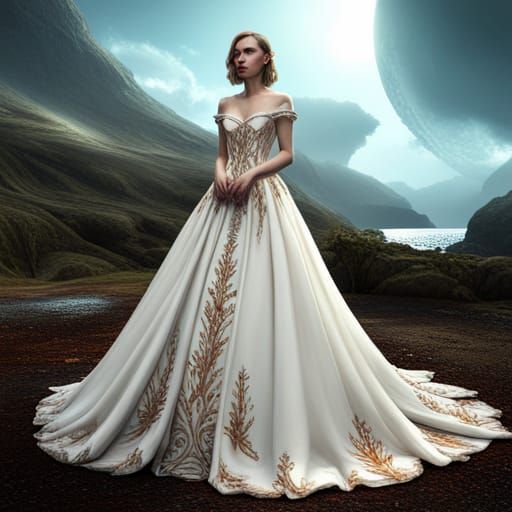 Fantastical Wedding Dress Concept Art in 8K