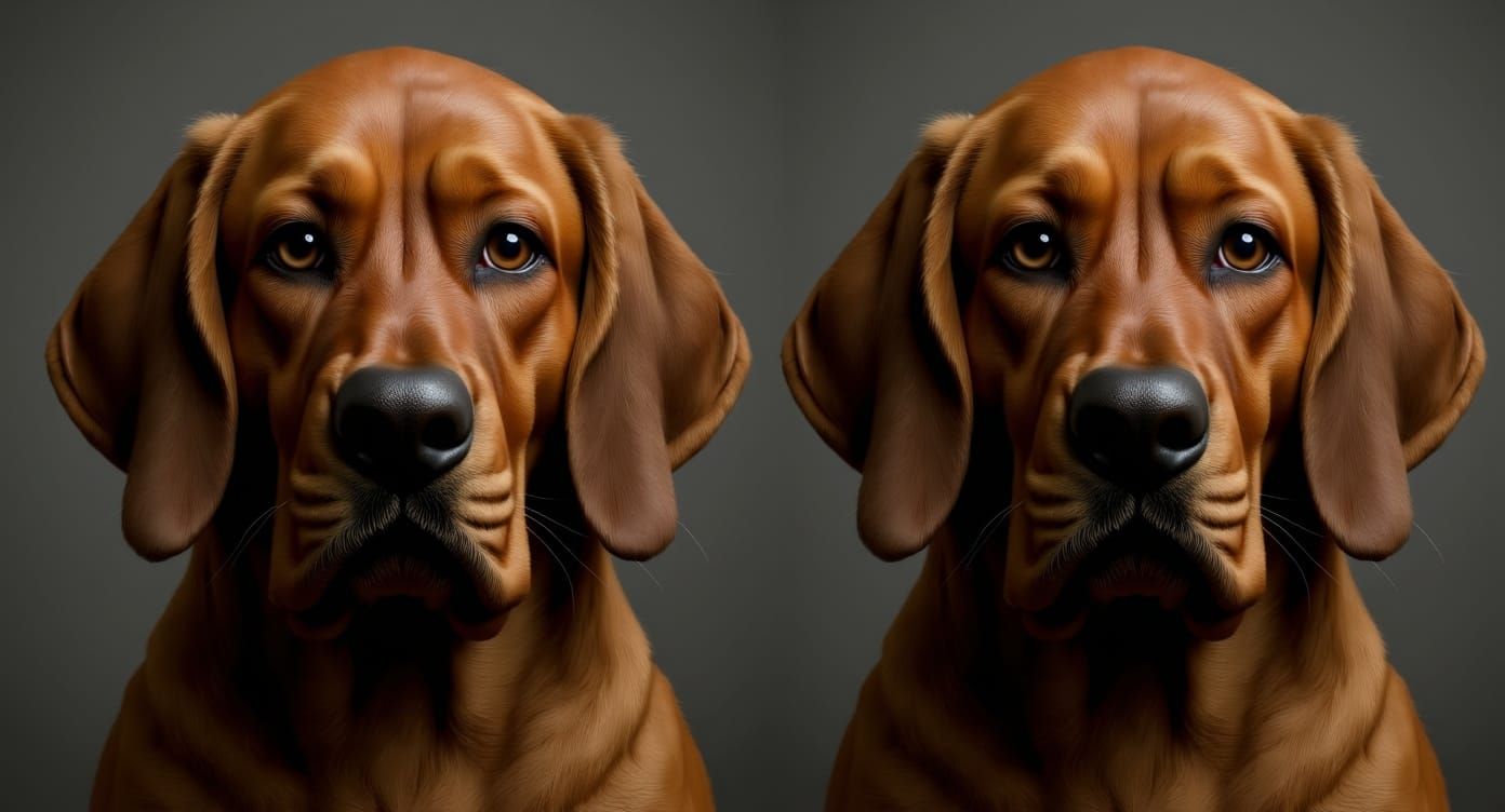 Ultra Realistic Basset Hounds Showcasing Signature Traits