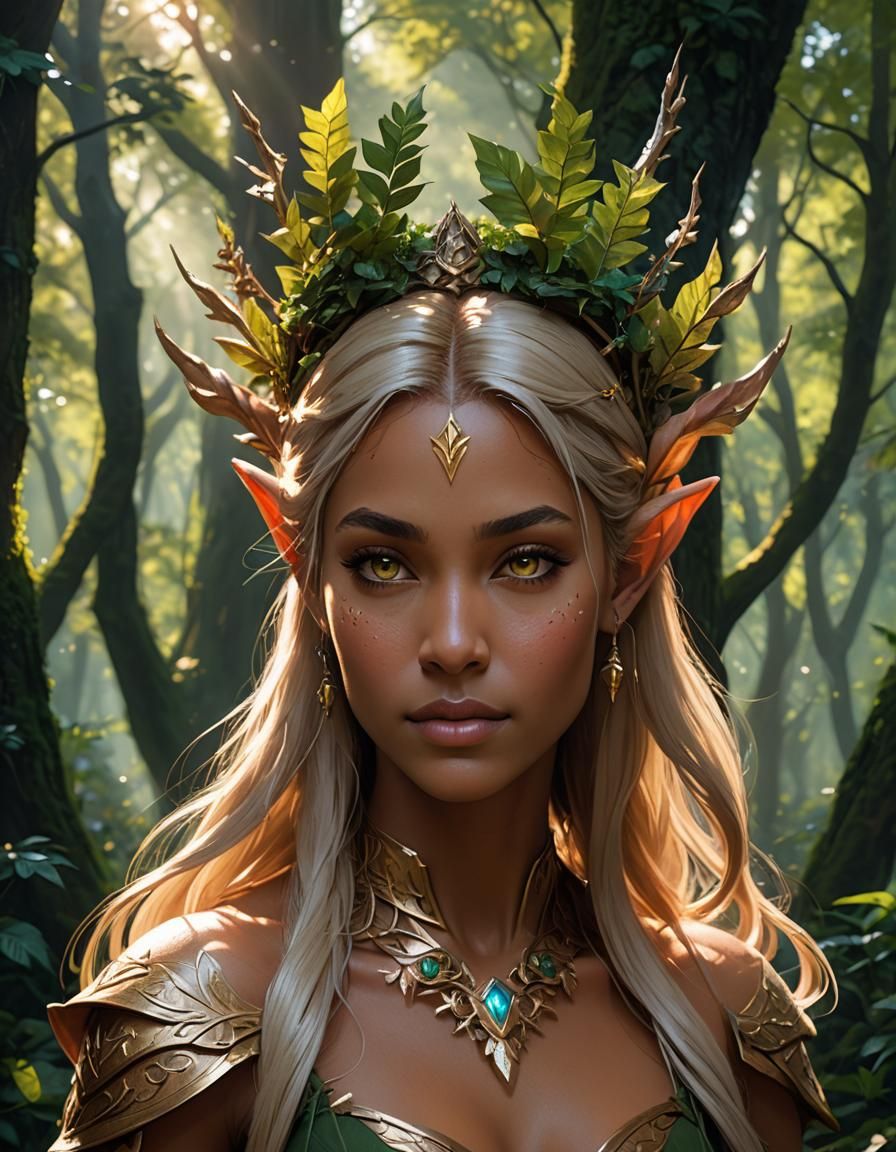 Gorgeous Elf Portrait in Hyperdetailed Style