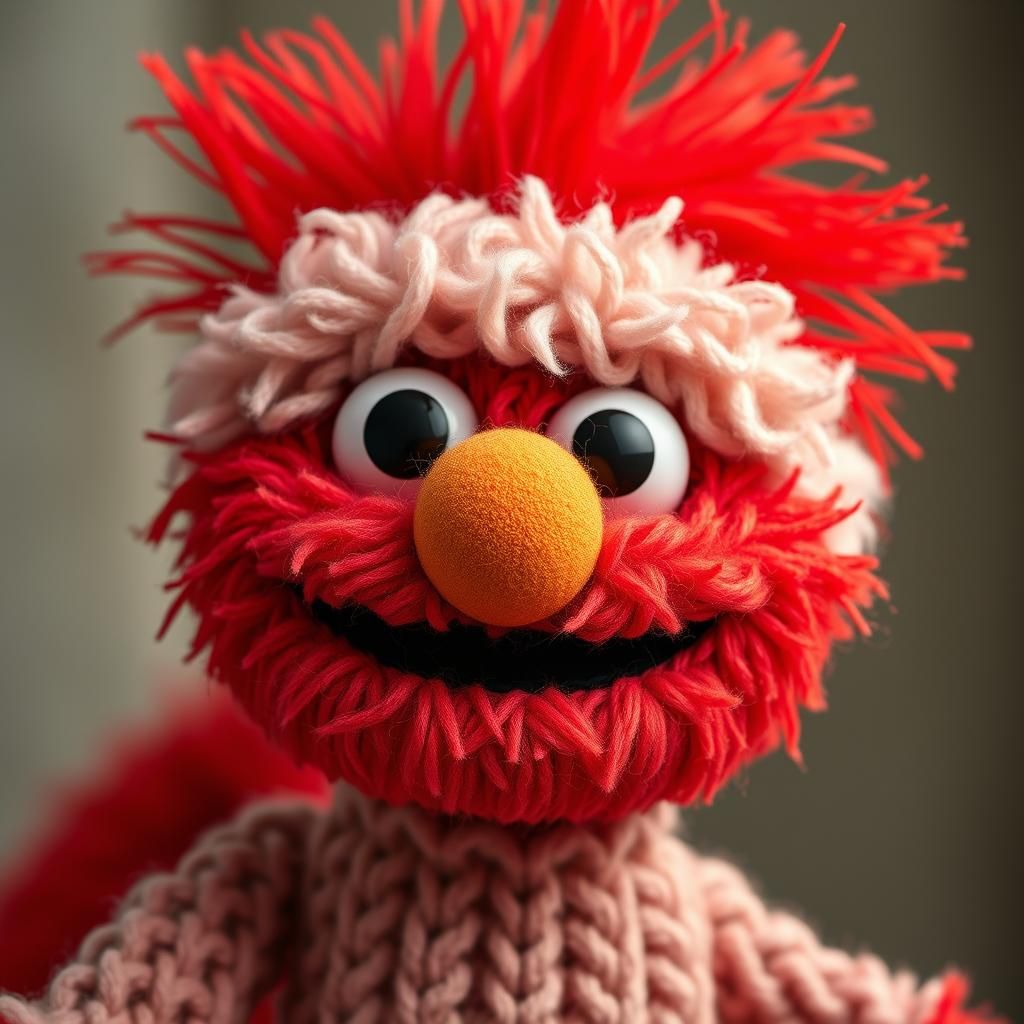 Cute Baby Muppet with Red Mohawk, Fantasy Art