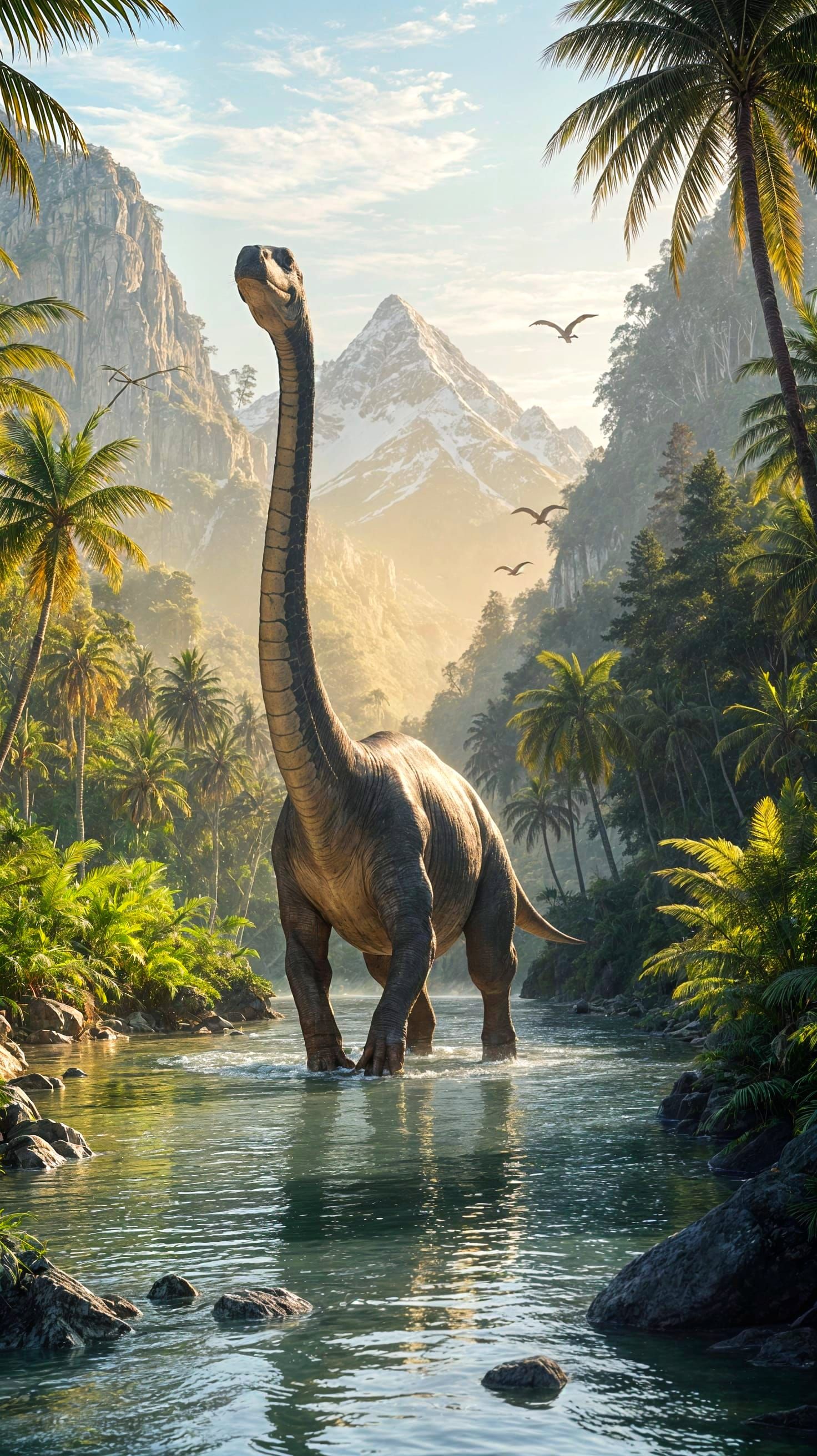 Diplodocus in a Jurassic Forest