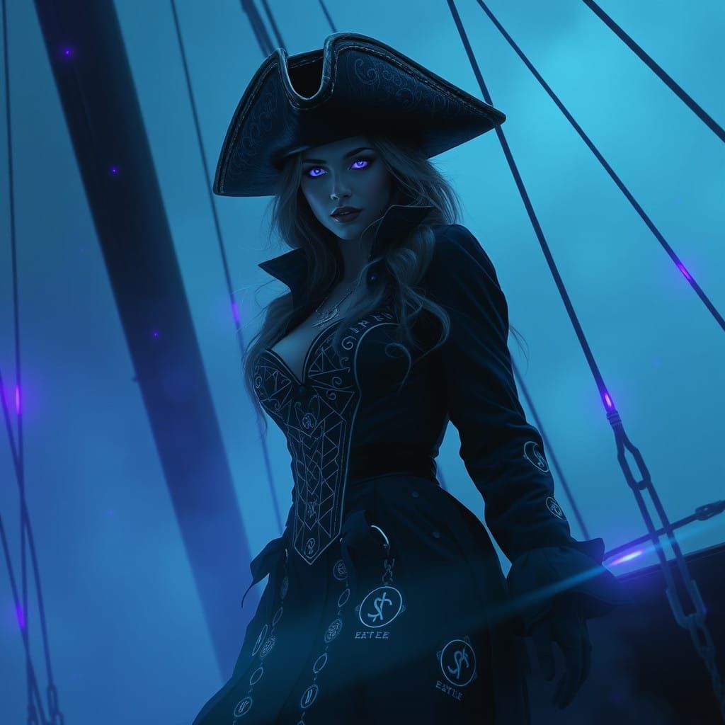 Ethereal Pirate Captain Emerges from Fog