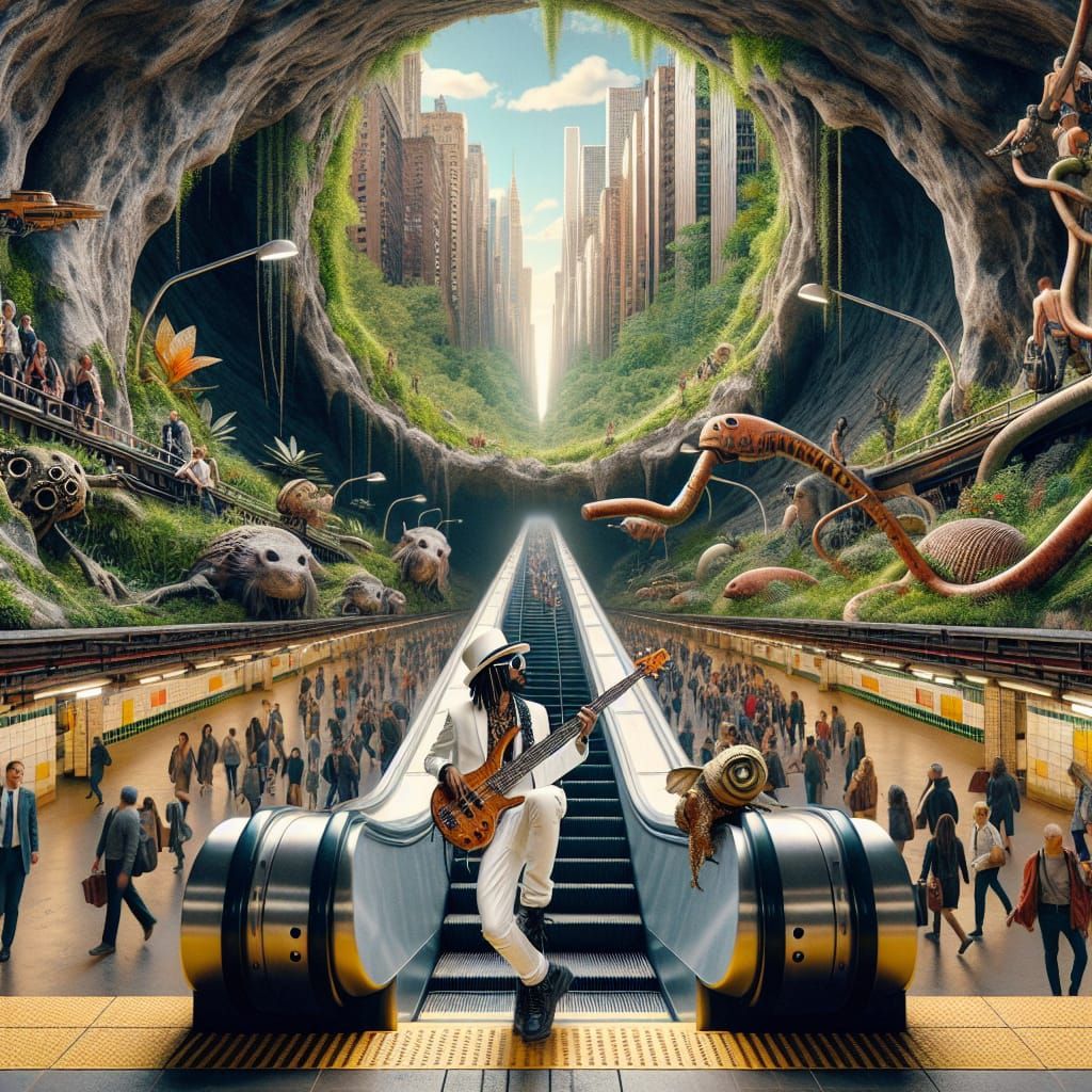 Vibrant Subway Station Meets Steampunk Nature in a Dramatic ...