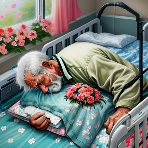 Touching Image of Grandfather and Granddaughter