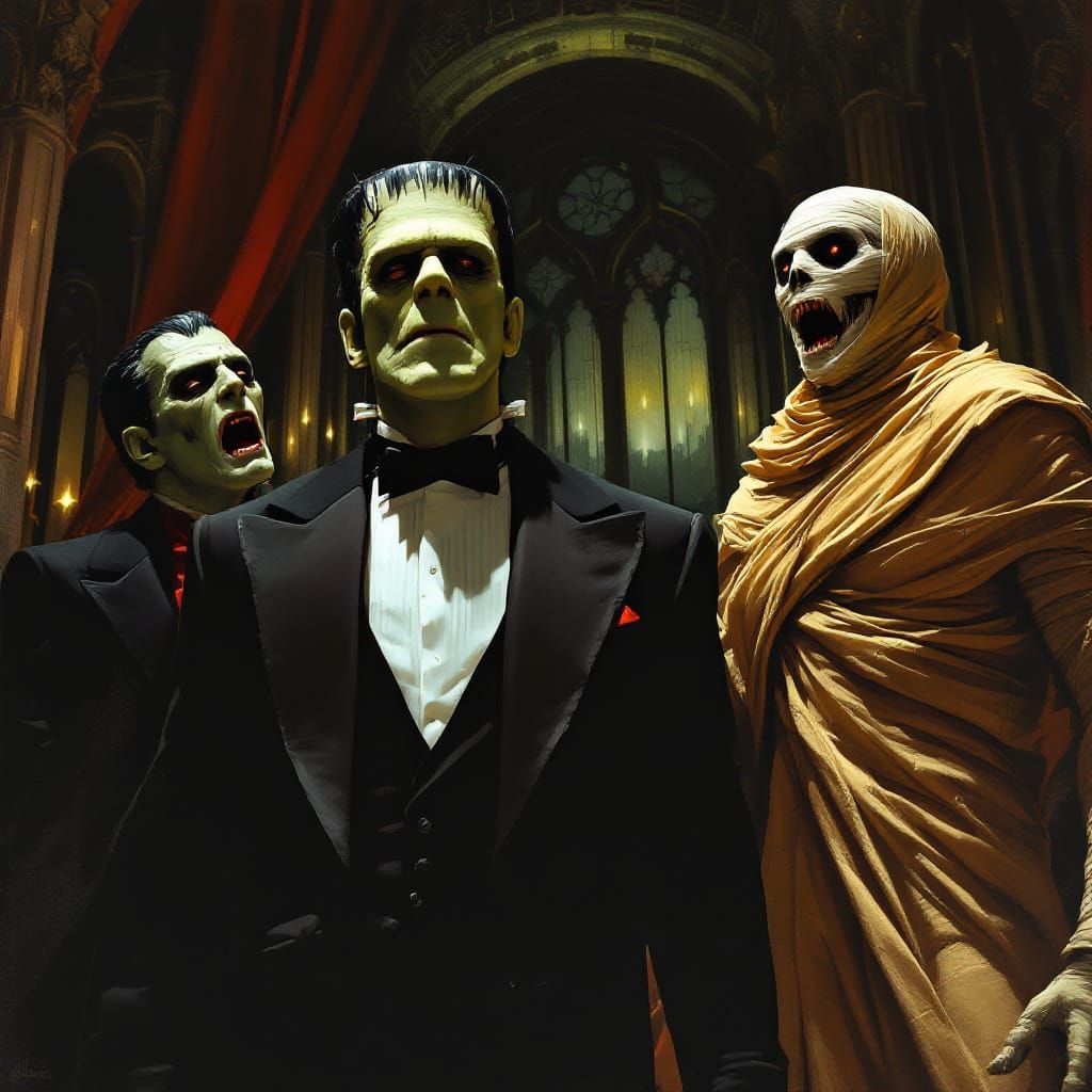 Monsters Sing Accapella in Gothic Opera House