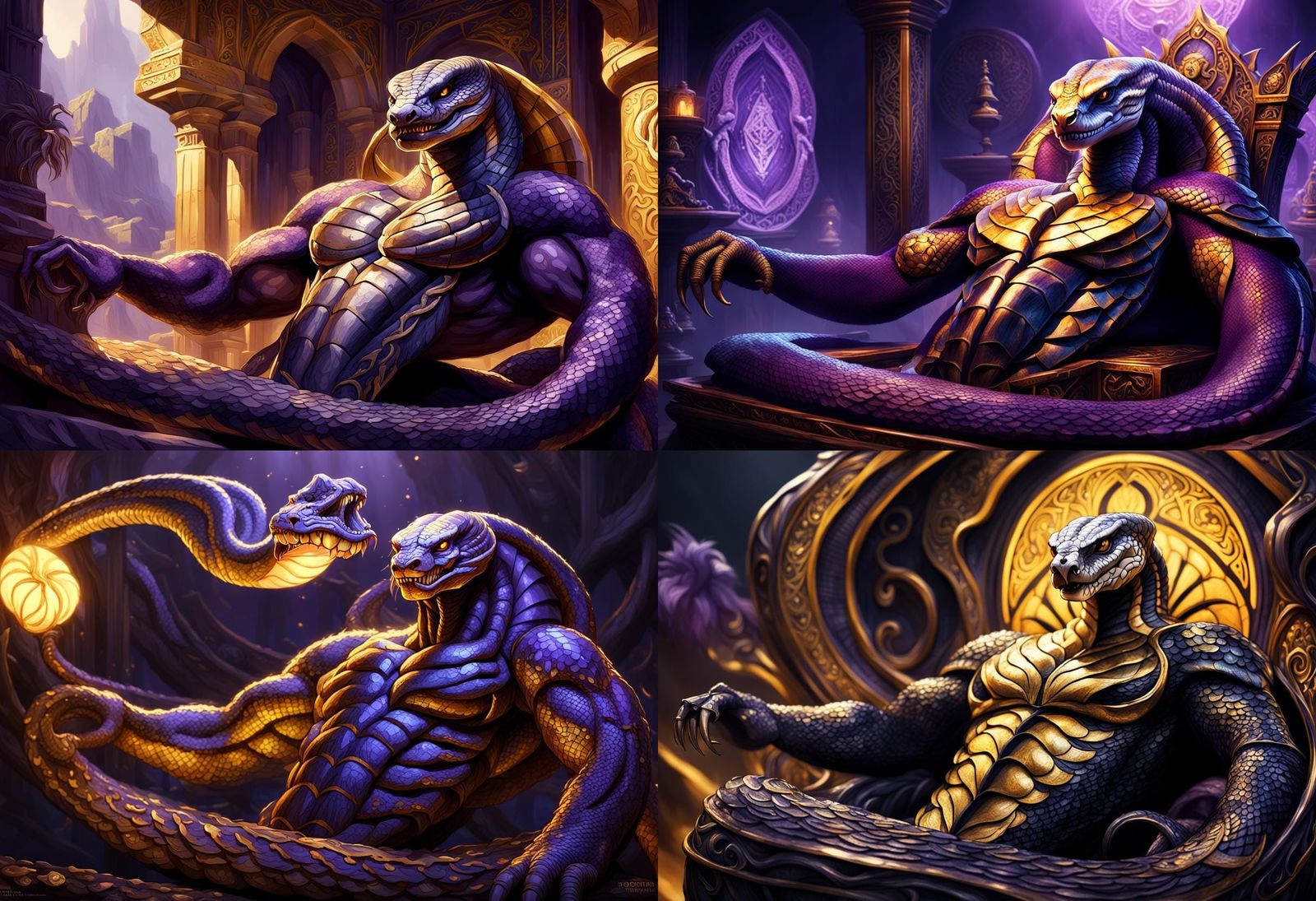 Alluring Cobra Man: Dark Fantasy Concept Art