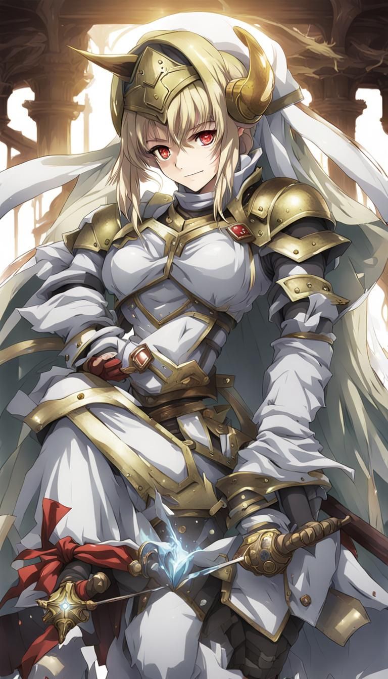 Anime Style Priestess with Lascivious Gaze