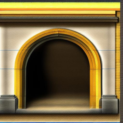 Grayscale Archway Made of Asymmetrical Tiles