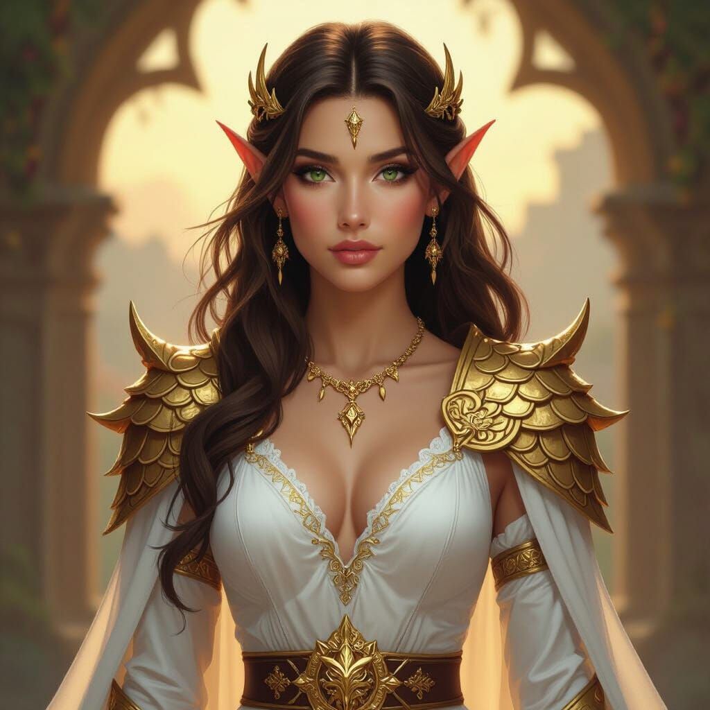 Sun Elf Sorcerer with Gold Draconic Ancestry