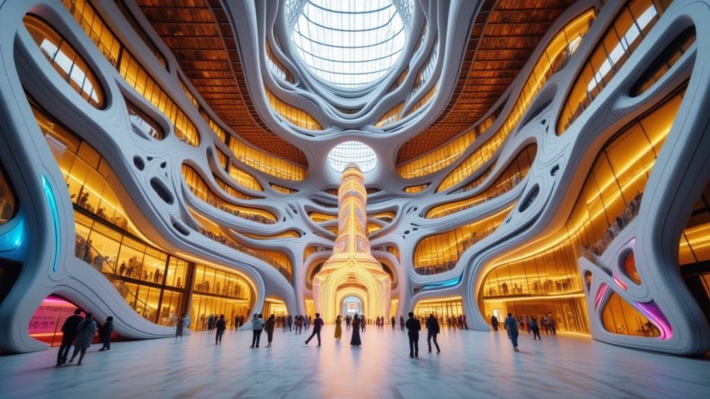 Futuristic Indian Architecture in Biomorphic Style