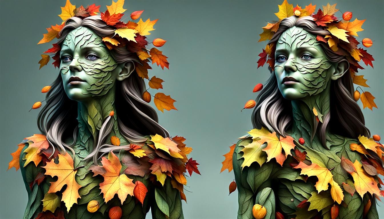 Autumn Dryad God in Photorealistic 3D