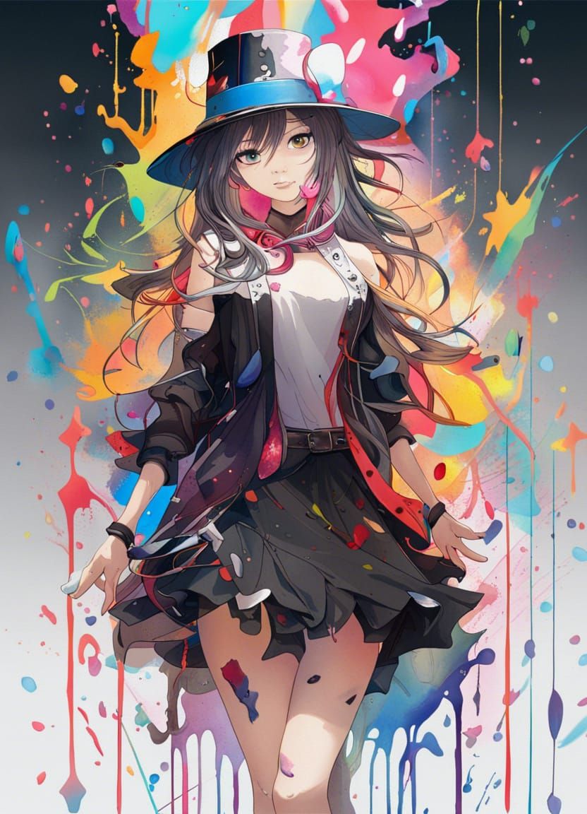 Colorful Splash Art of Magician Girl