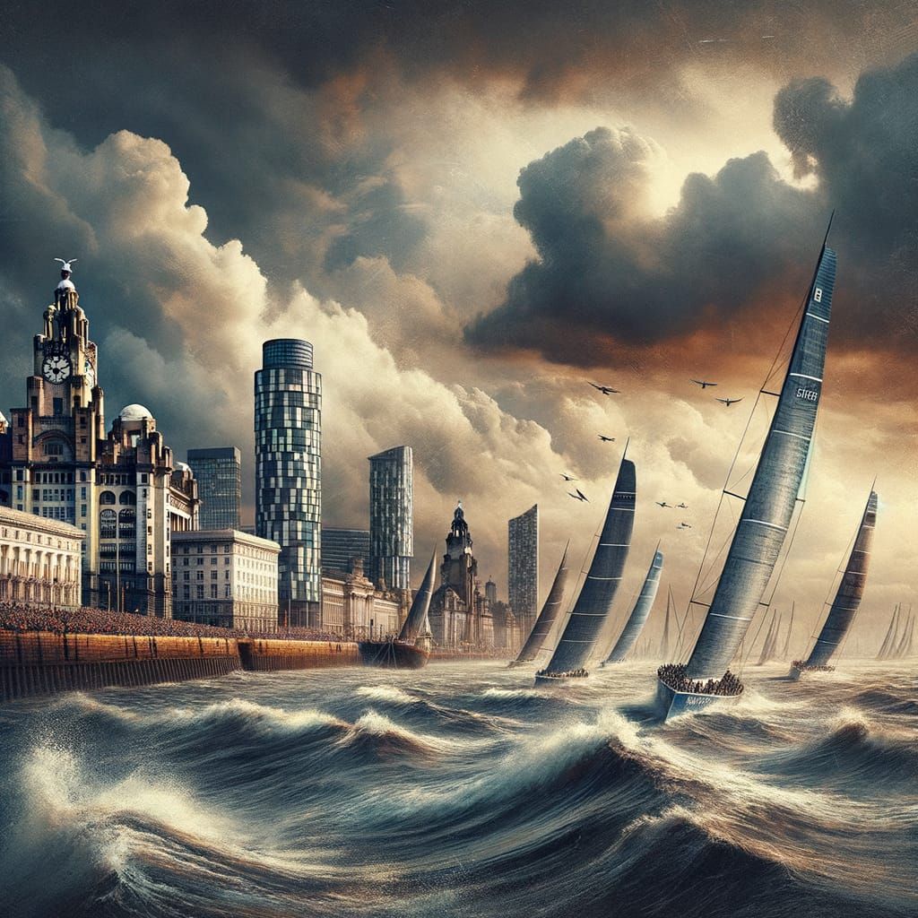 Liverpool Waterfront Racing Yachts on River Mersey