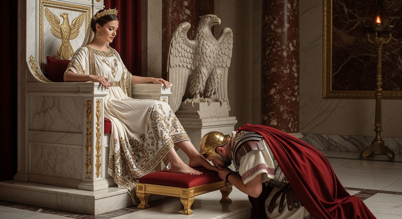 Empress Messalina on Gold Throne in Ancient Rome