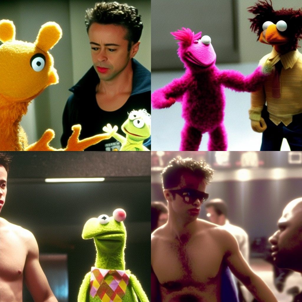Animal from the Muppets in Fight Club Scene