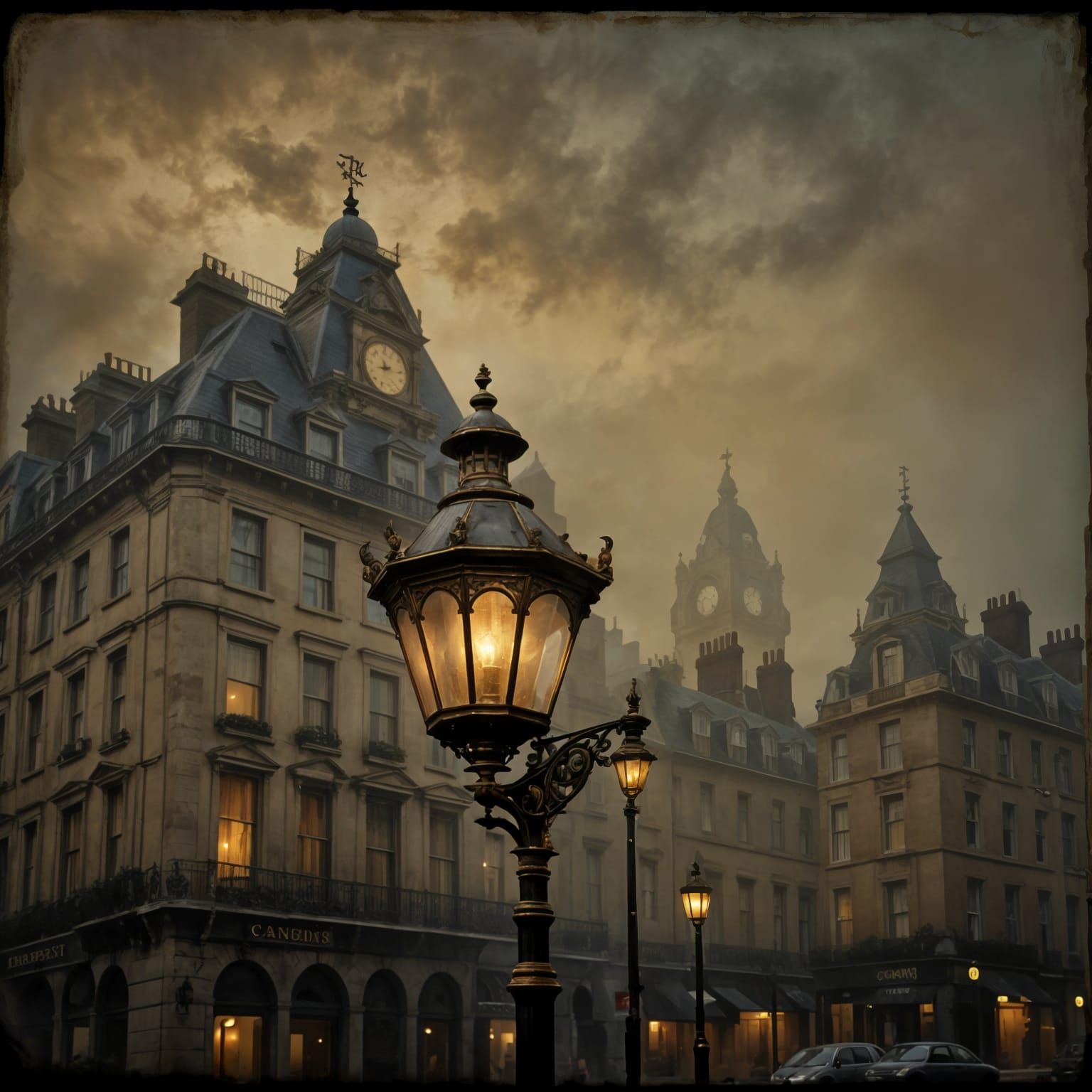 Ornate Victorian Lamp Illustration