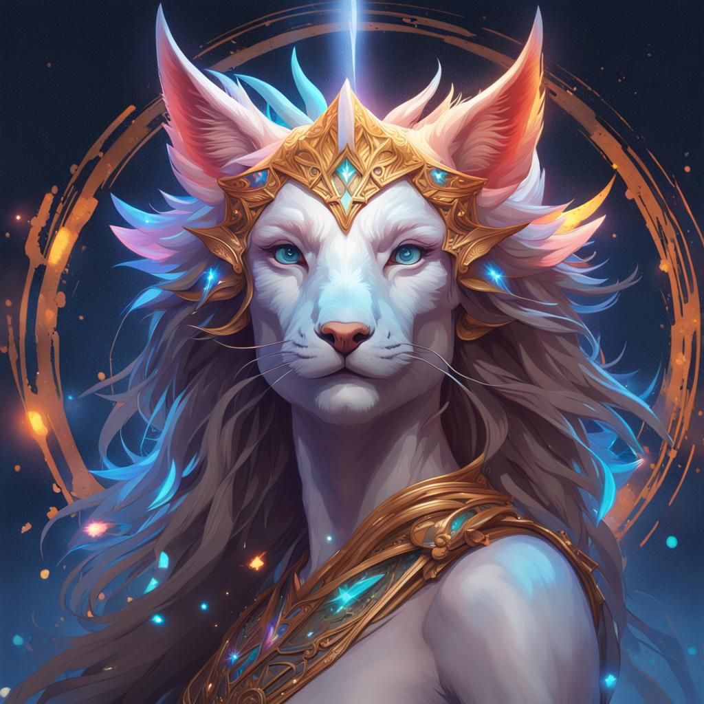 Mythical Creature Escapes Atlas in Starry Sky