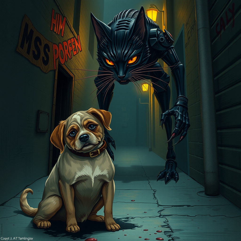 Dog's Fear: A Haunting Biomechanical Illustration